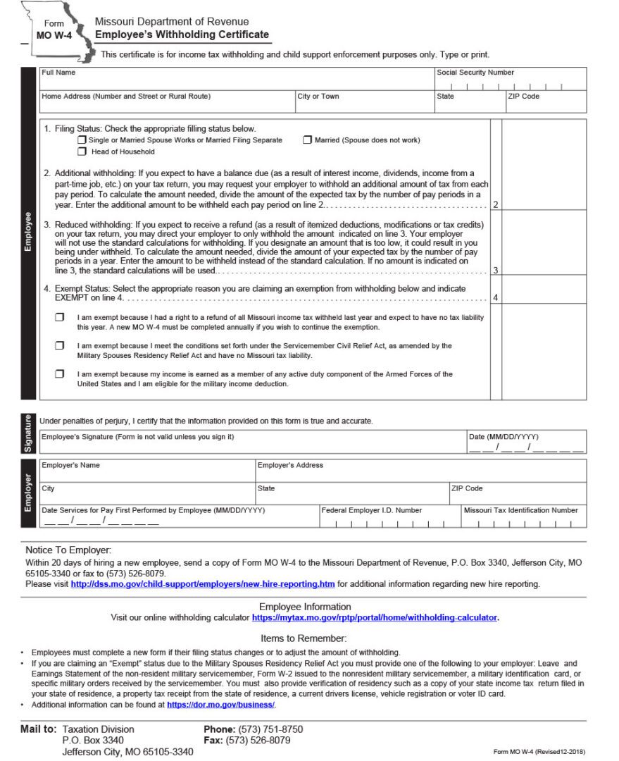 Which missouri tax form to use